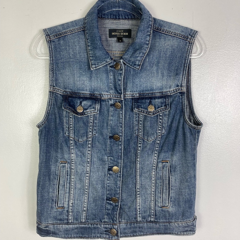J. Crew indigo denim vest